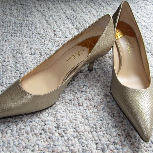 Cole Haan Fiona Sand Embossed Snake Low Air Heels - Picture 1 of 13